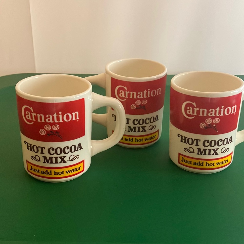 Vintage Carnation Hot Cocoa Mugs, 3